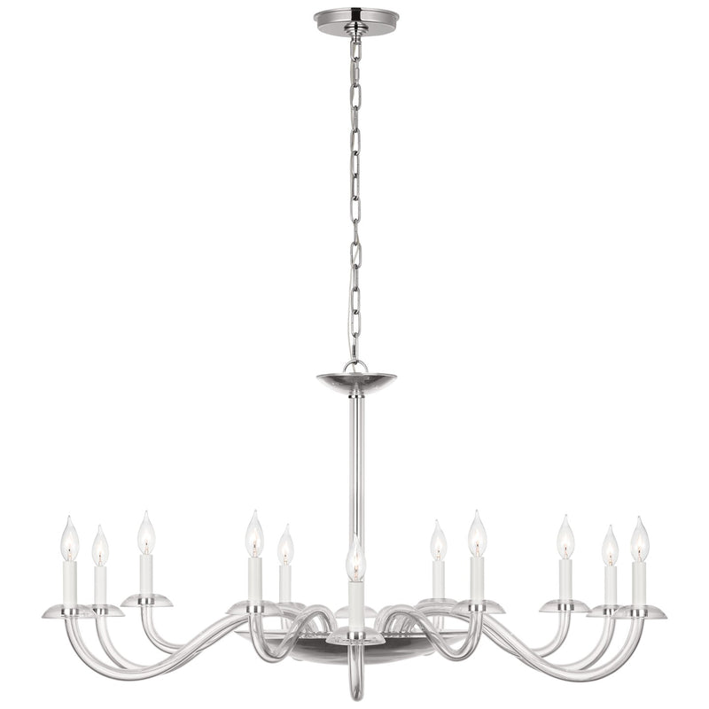 Visual Comfort Signature PCD 5021CG/PN LED Chandelier, Clear Glass and Polished Nickel