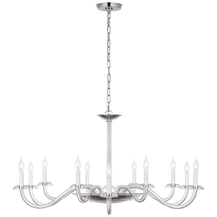 Visual Comfort Signature PCD 5021CG/PN LED Chandelier, Clear Glass and Polished Nickel