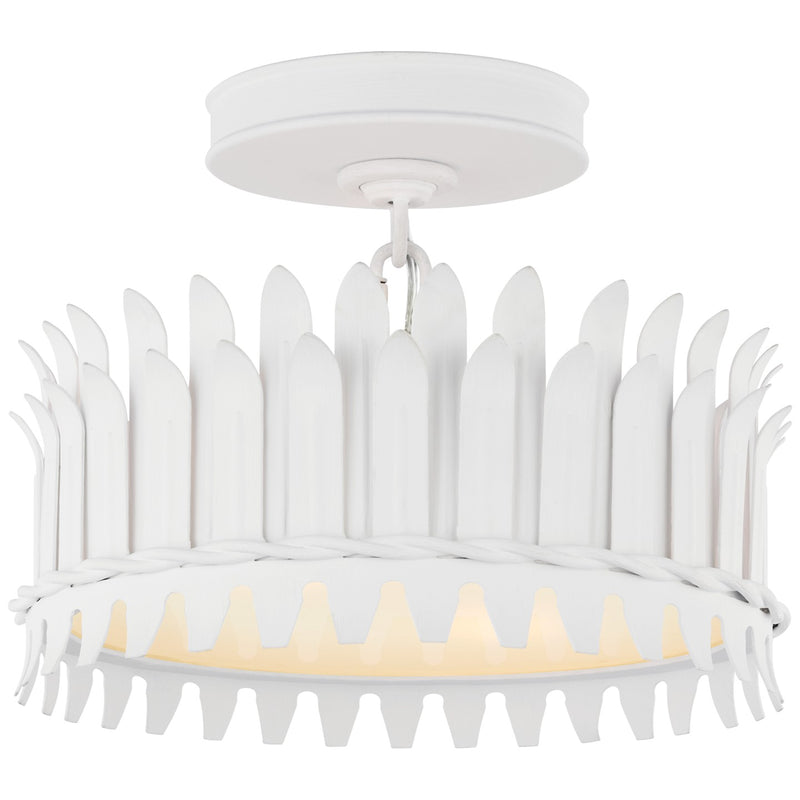 Visual Comfort Signature SK 4205PW LED Semi-Flush Mount, Plaster White