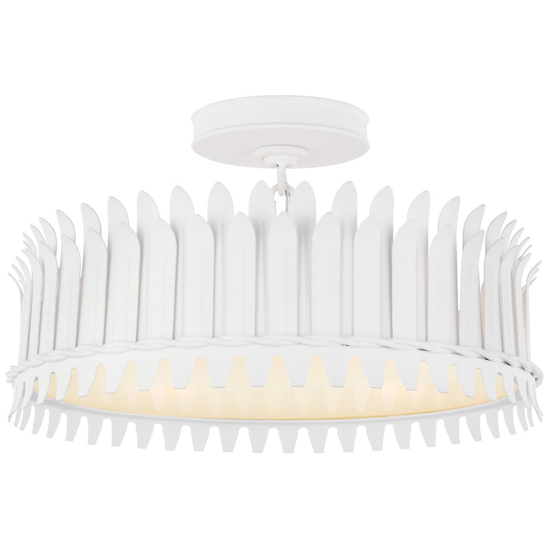 Visual Comfort Signature SK 4206PW LED Semi-Flush Mount, Plaster White