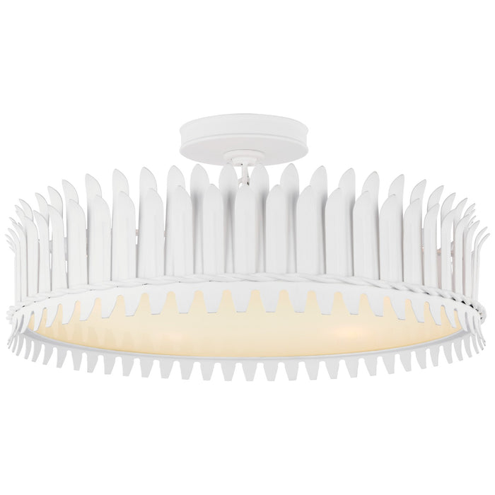 Visual Comfort Signature SK 4207PW LED Semi-Flush Mount, Plaster White