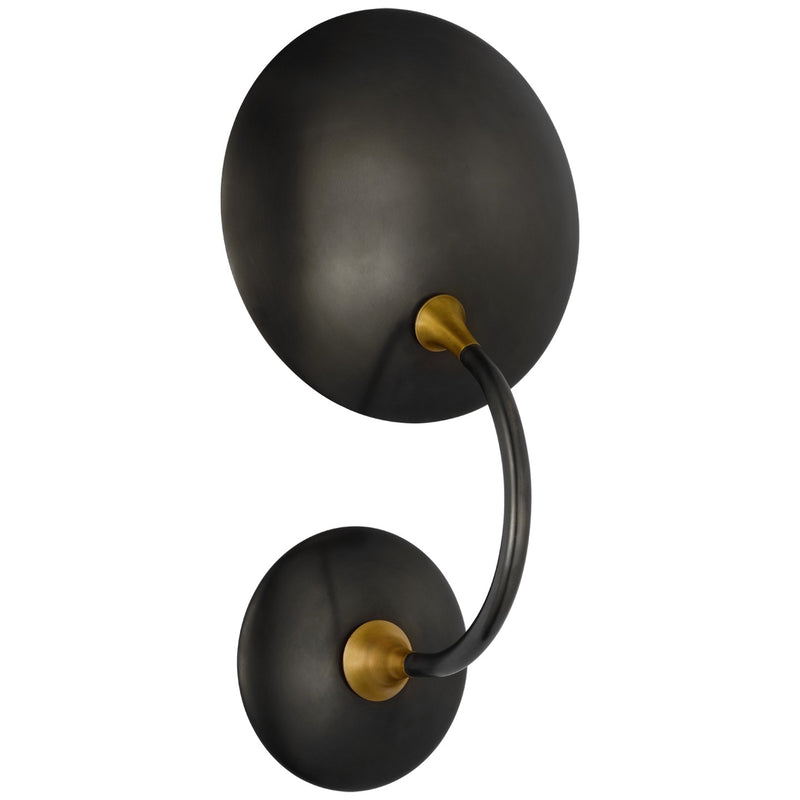 Visual Comfort Signature TOB 2780BZ/HAB LED Wall Sconce, Bronze and Hand-Rubbed Antique Brass