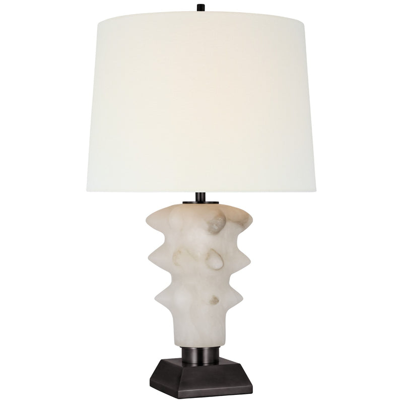 Visual Comfort Signature TOB 3552ALB/BZ-L LED Table Lamp, Alabaster and Bronze