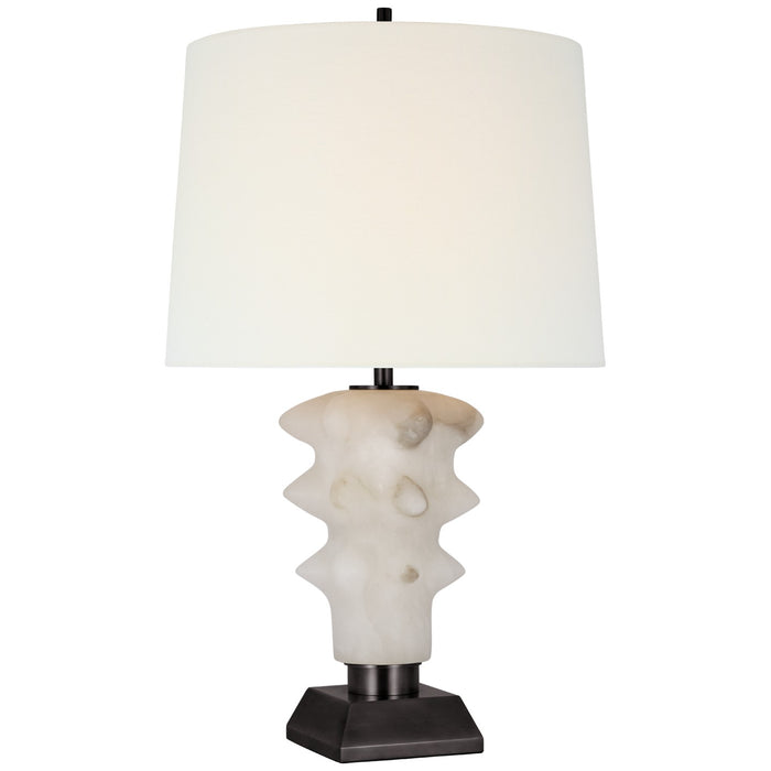 Visual Comfort Signature TOB 3552ALB/BZ-L LED Table Lamp, Alabaster and Bronze