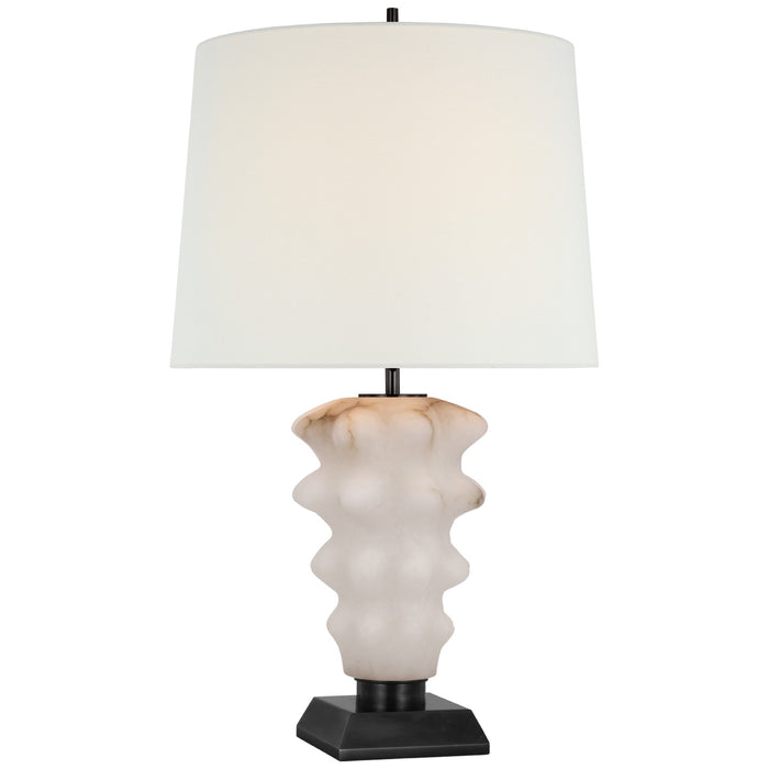 Visual Comfort Signature TOB 3553ALB/BZ-L LED Table Lamp, Alabaster and Bronze