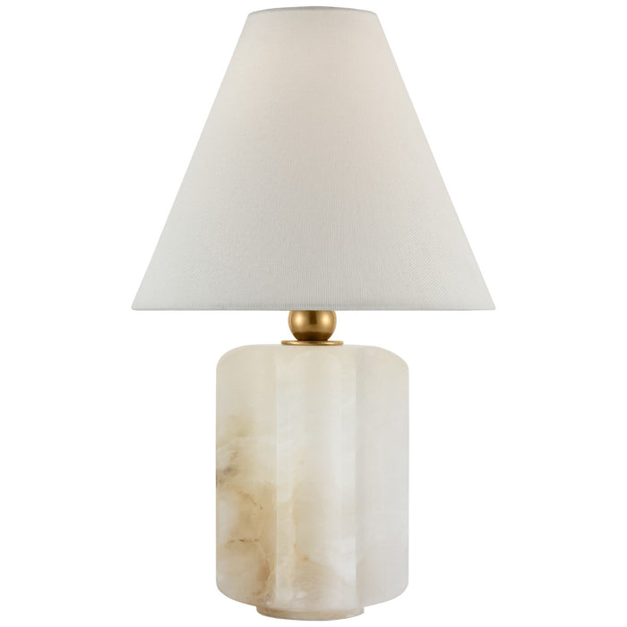 Visual Comfort Signature TOB 3918ALB/HAB-L LED Table Lamp, Alabaster and Hand-Rubbed Antique Brass