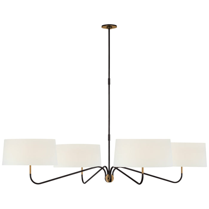 Visual Comfort Signature TOB 5350BZ/HAB-L LED Chandelier, Bronze and Brass