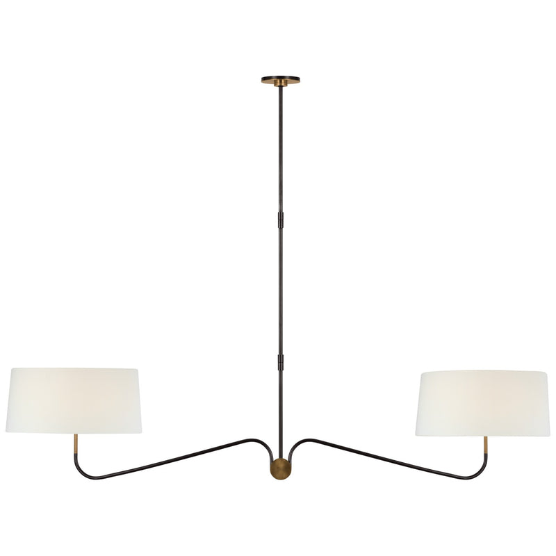 Visual Comfort Signature TOB 5353BZ/HAB-L LED Chandelier, Bronze and Brass