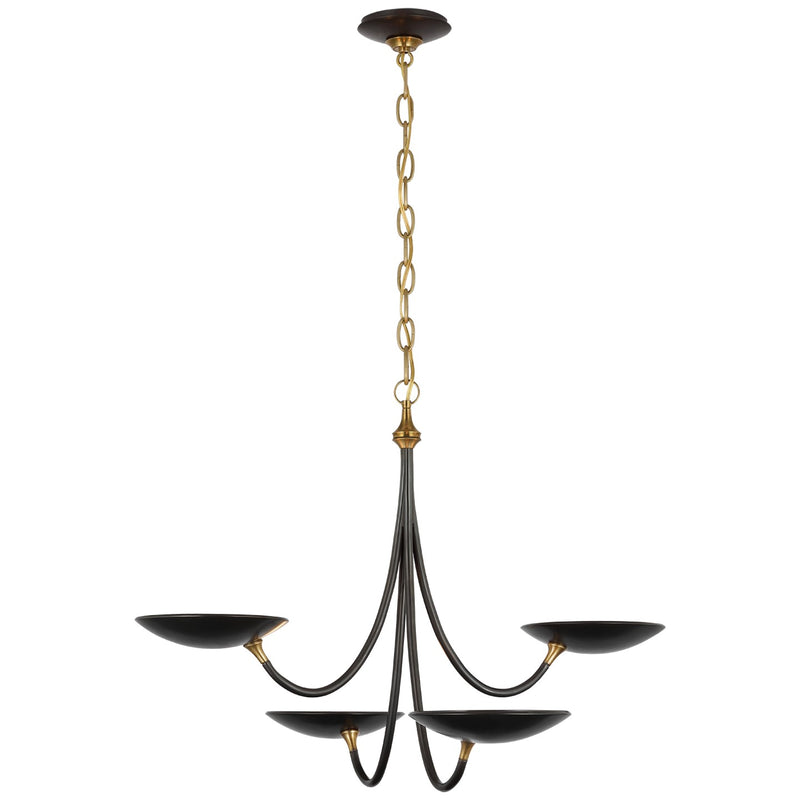Visual Comfort Signature TOB 5780BZ/HAB LED Chandelier, Bronze and Hand-Rubbed Antique Brass