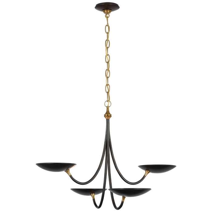 Visual Comfort Signature TOB 5780BZ/HAB LED Chandelier, Bronze and Hand-Rubbed Antique Brass