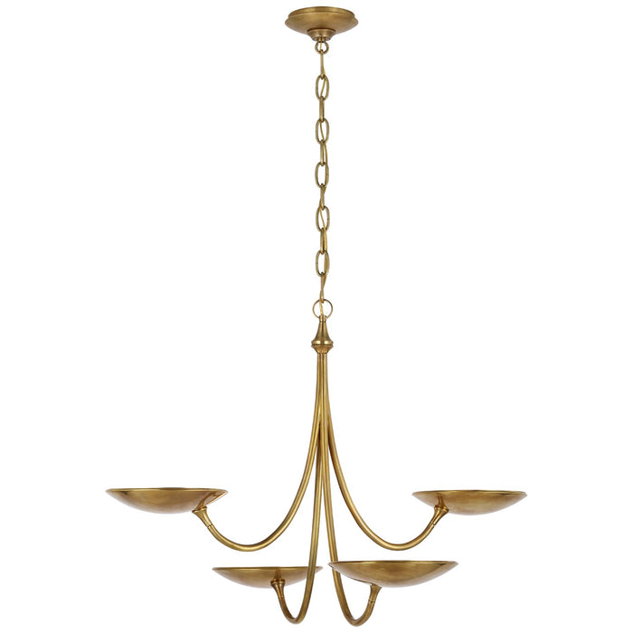 Visual Comfort Signature TOB 5780HAB LED Chandelier, Hand-Rubbed Antique Brass
