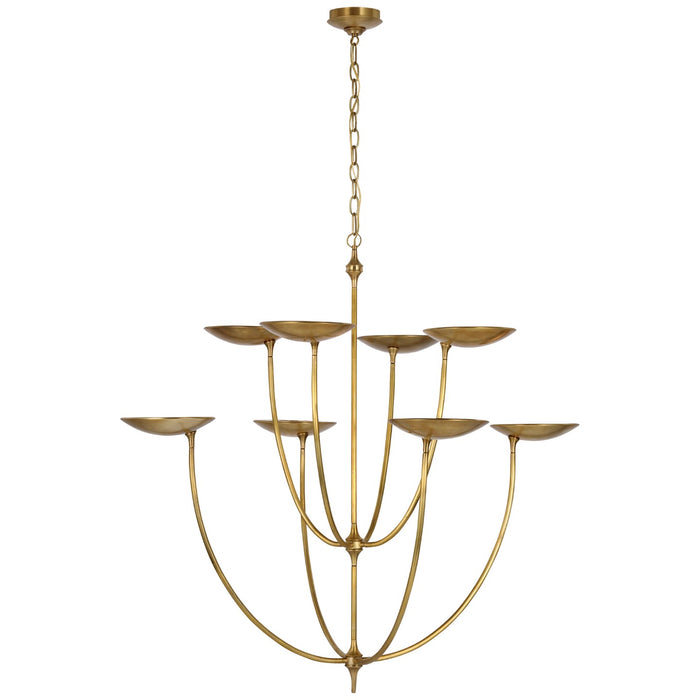 Visual Comfort Signature TOB 5785HAB LED Chandelier, Hand-Rubbed Antique Brass