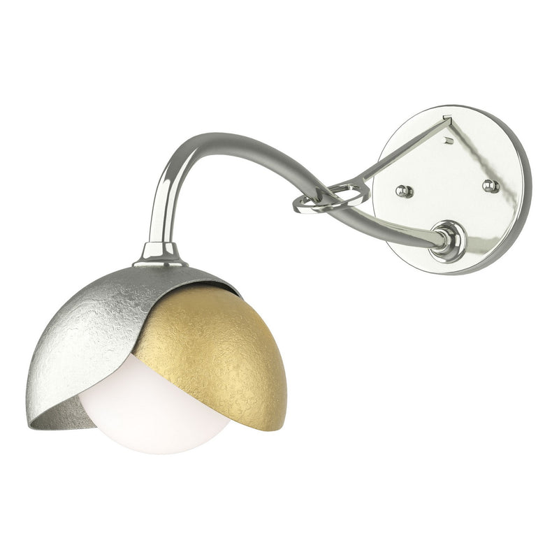 Hubbardton Forge 201377-SKT-85-86-GG0711 One Light Wall Sconce, Sterling
