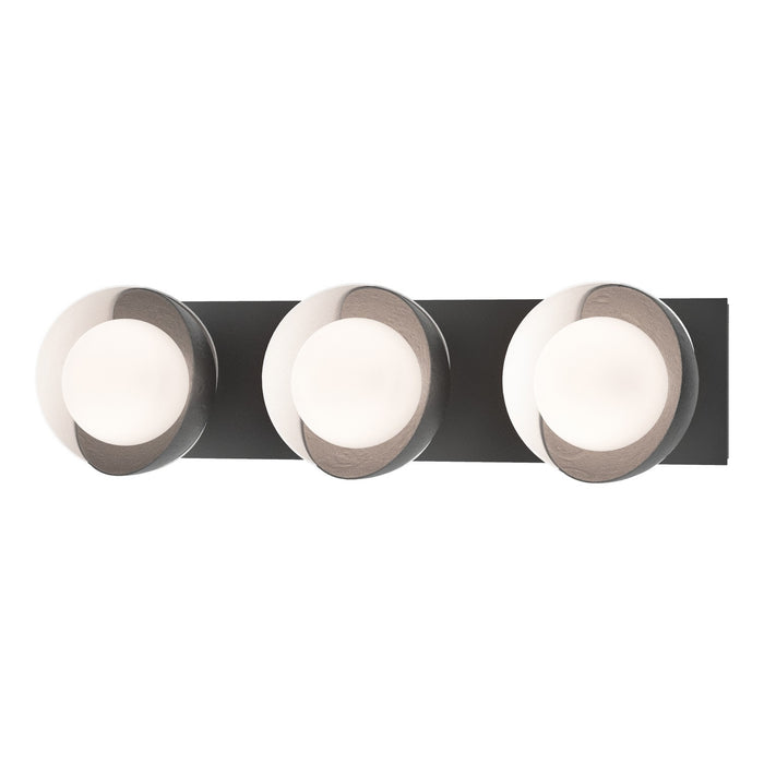 Hubbardton Forge 201378-SKT-10-02-GG0711 Three Light Wall Sconce, Black