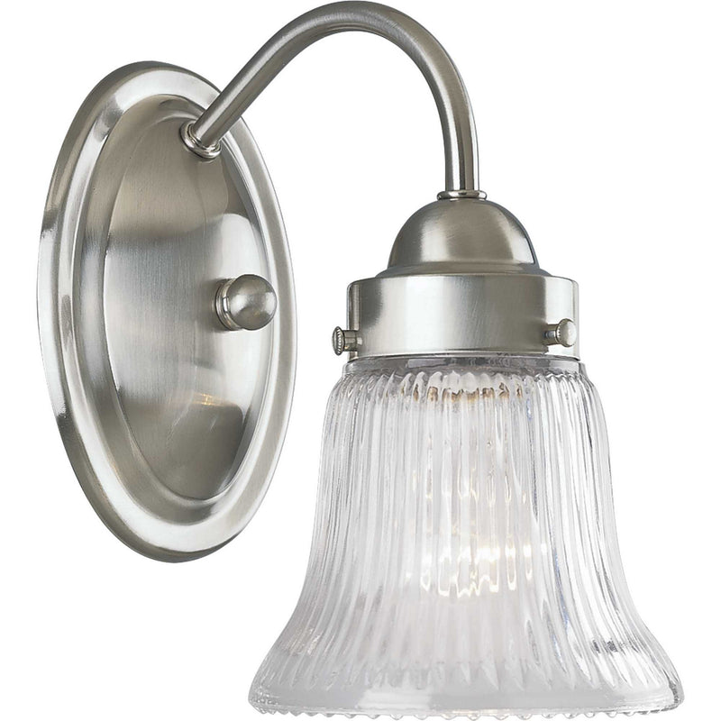 Progress Lighting P3287-09 One Light Bath Bracket, Brushed Nickel