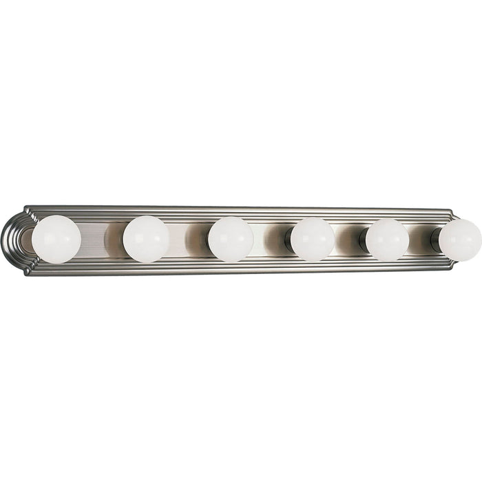 Progress Lighting P3026-09 Six Light Bath Vanity, Brushed Nickel