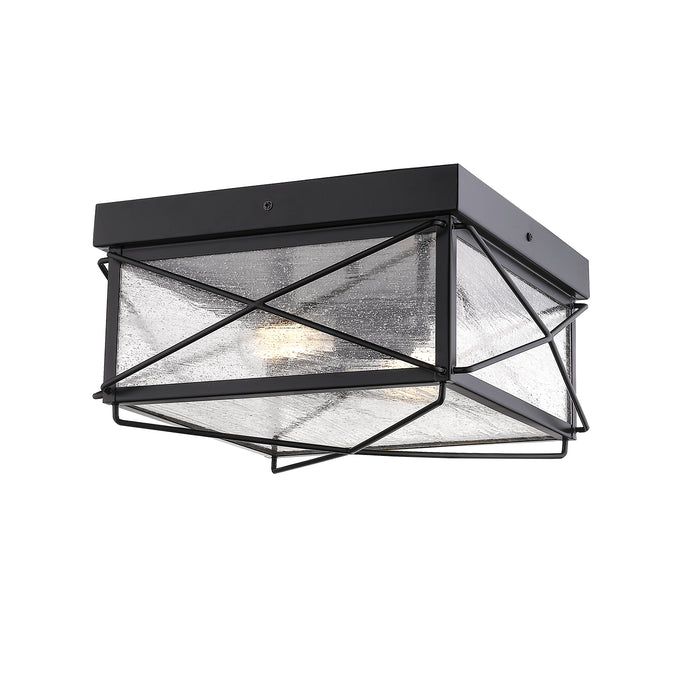 Millennium 2616-PBK Two Light Outdoor Flush Mount, Powder Coated Black