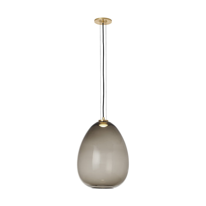 Visual Comfort Modern 700TDKPR13KNB-LED927 LED Pendant, Transparent Smoke/Natural Brass