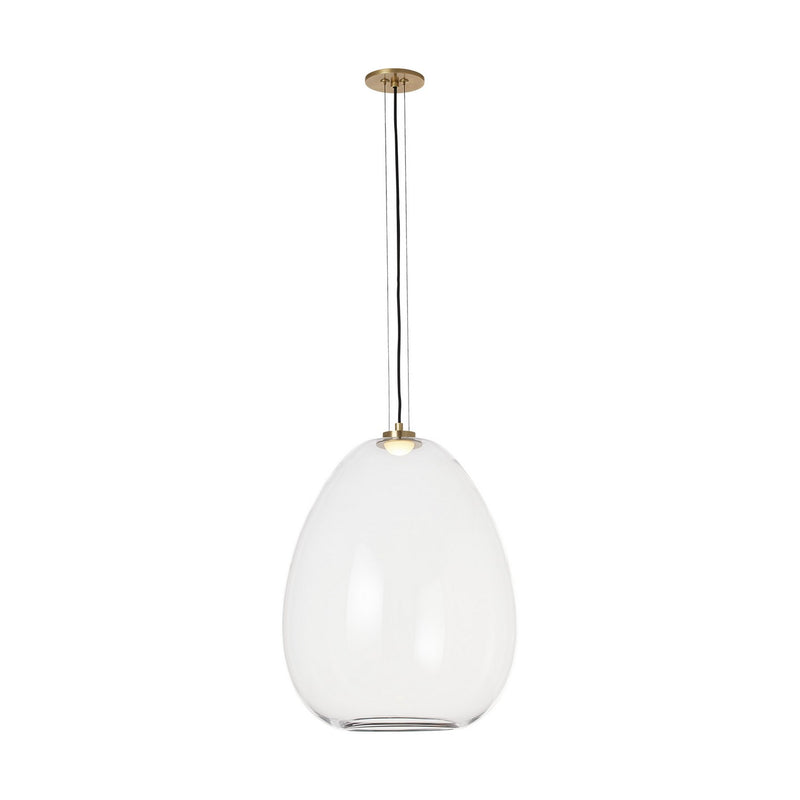 Visual Comfort Modern 700TDKPR17CNB-LED927 LED Pendant, Clear/Natural Brass