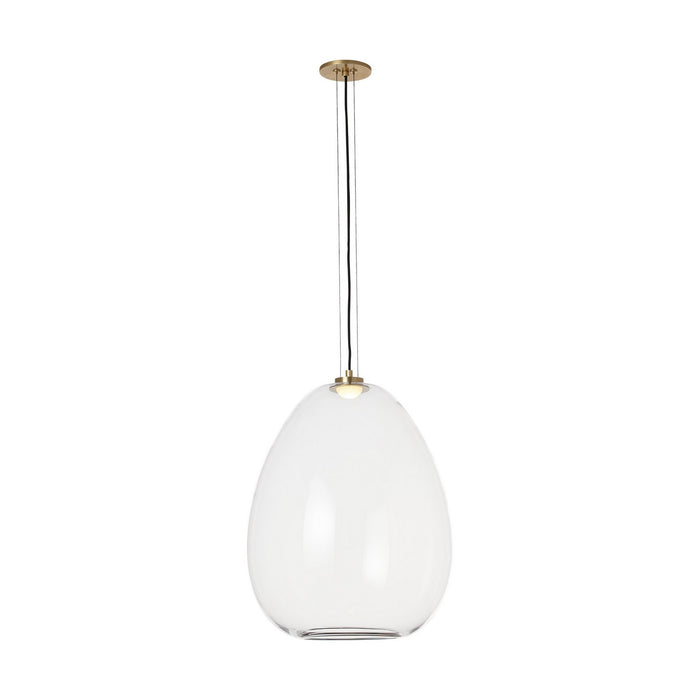 Visual Comfort Modern 700TDKPR17CNB-LED927 LED Pendant, Clear/Natural Brass