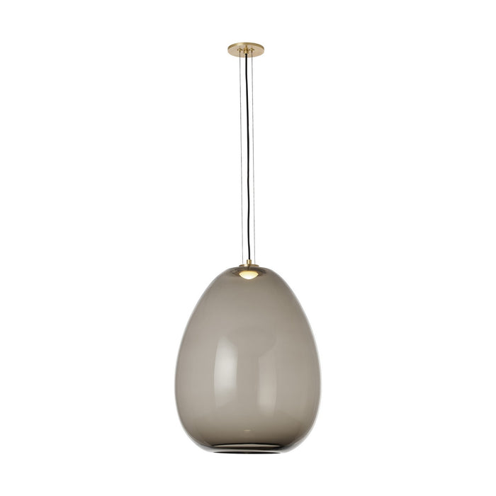 Visual Comfort Modern 700TDKPR17KNB-LED927 LED Pendant, Transparent Smoke/Natural Brass
