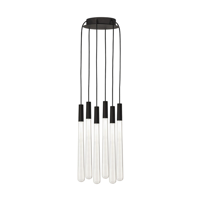 Visual Comfort Modern 700TRSPPYLC6RB-LED930 LED Chandelier, Nightshade Black