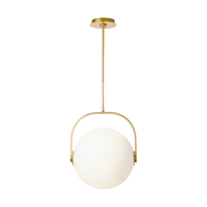 Visual Comfort Modern SLPD10427OPNB LED Pendant, Natural Brass