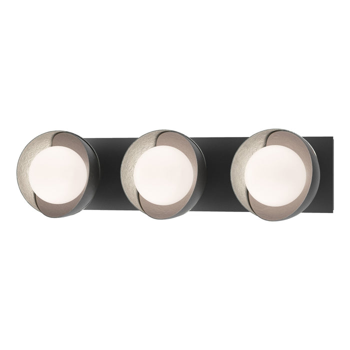 Hubbardton Forge 201378-SKT-10-82-GG0711 Three Light Bath Sconce, Black