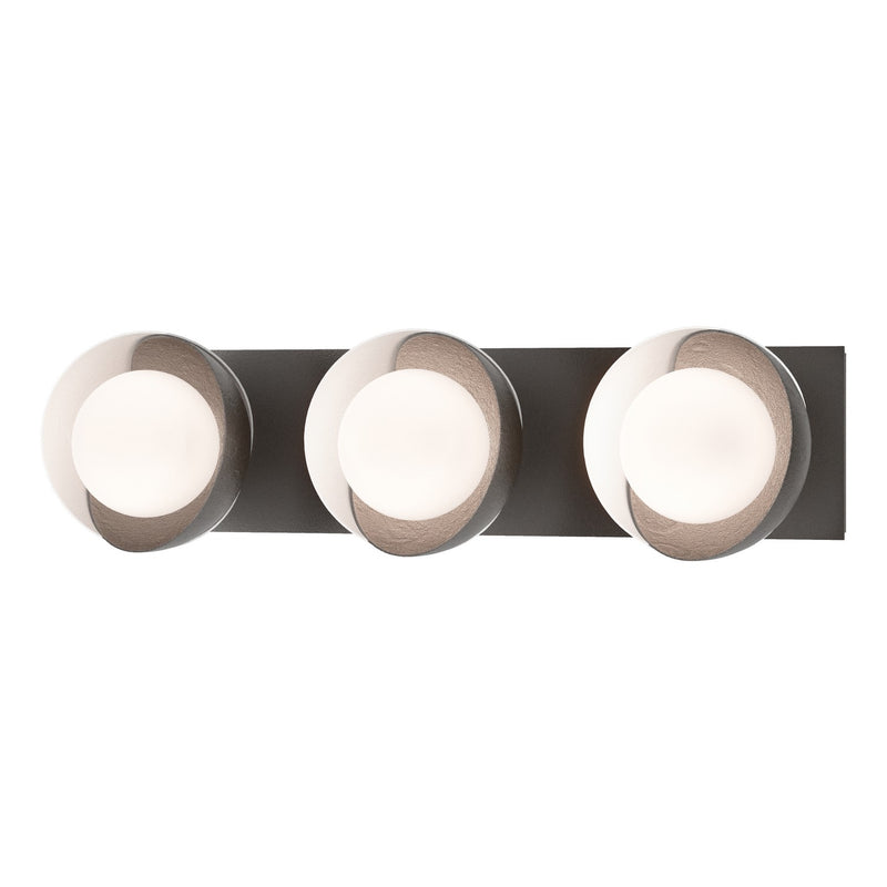 Hubbardton Forge 201378-SKT-14-02-GG0711 Three Light Wall Sconce, Oil Rubbed Bronze