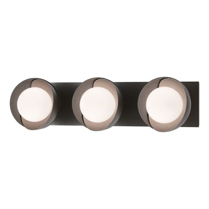 Hubbardton Forge 201378-SKT-14-10-GG0711 Three Light Bath Sconce, Oil Rubbed Bronze