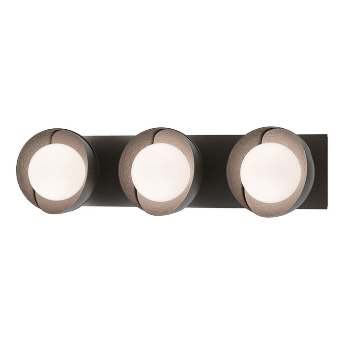 Hubbardton Forge 201378-SKT-14-14-GG0711 Three Light Bath Sconce, Oil Rubbed Bronze