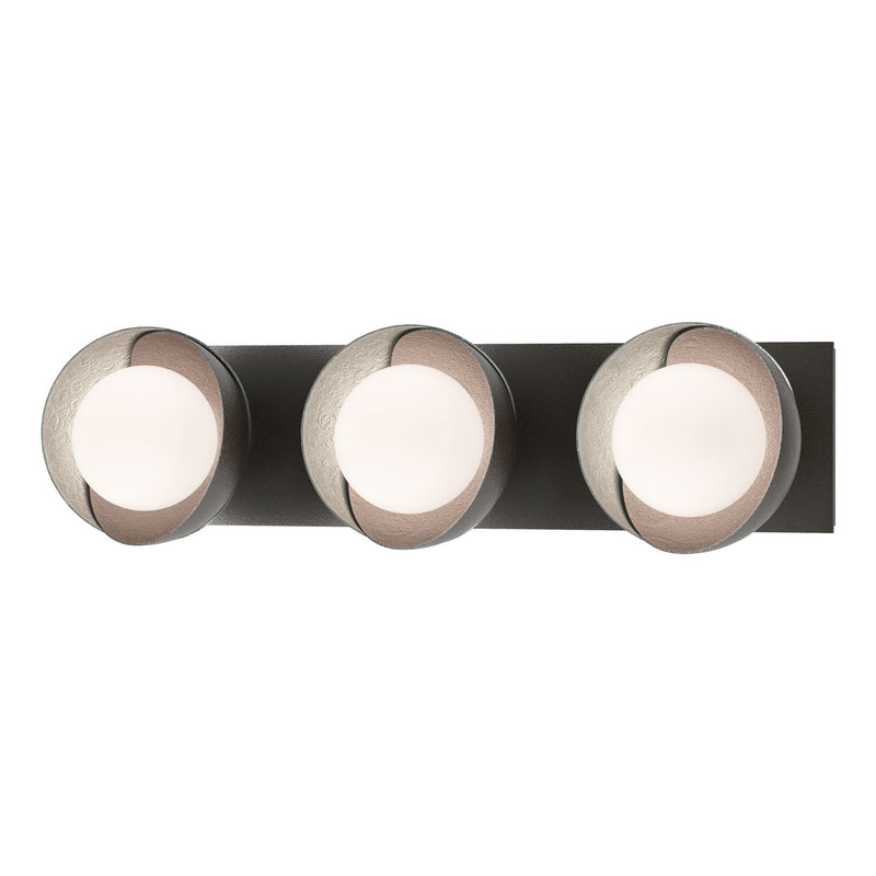 Hubbardton Forge 201378-SKT-14-82-GG0711 Three Light Bath Sconce, Oil Rubbed Bronze