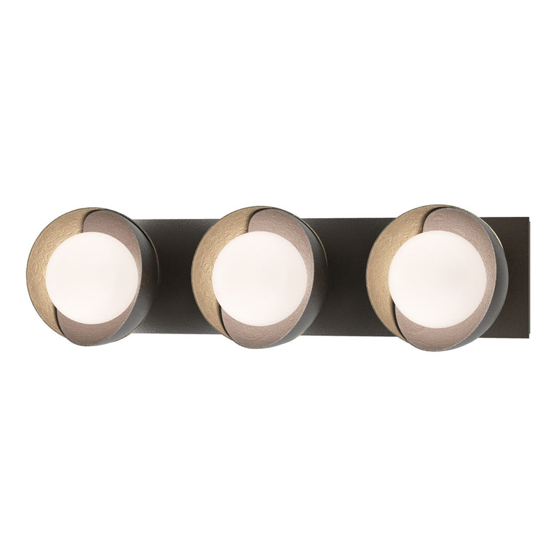 Hubbardton Forge 201378-SKT-14-84-GG0711 Three Light Bath Sconce, Oil Rubbed Bronze