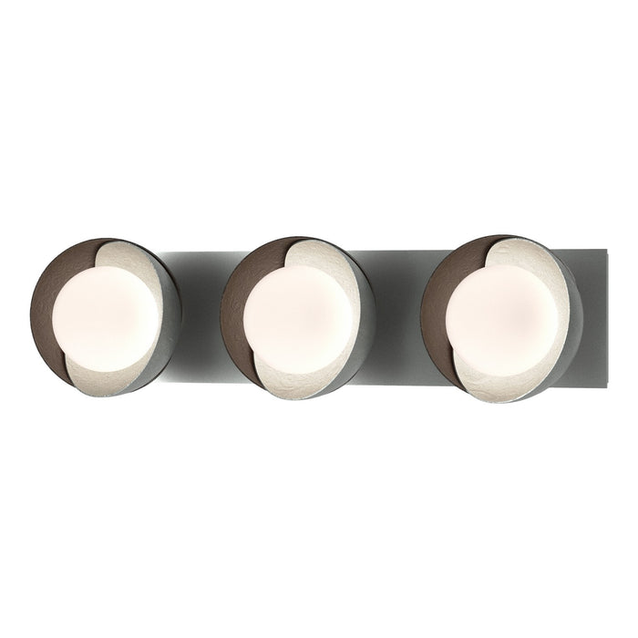 Hubbardton Forge 201378-SKT-82-14-GG0711 Three Light Bath Sconce, Vintage Platinum