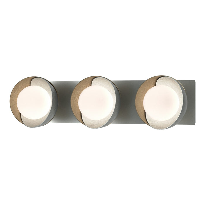 Hubbardton Forge 201378-SKT-82-84-GG0711 Three Light Bath Sconce, Vintage Platinum