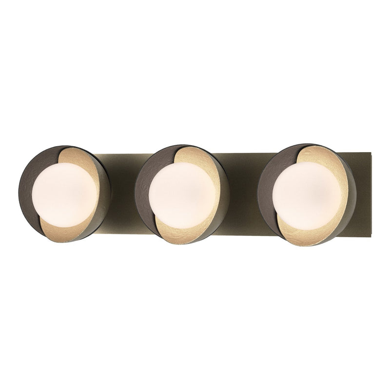 Hubbardton Forge 201378-SKT-84-84-GG0711 Three Light Bath Sconce, Soft Gold