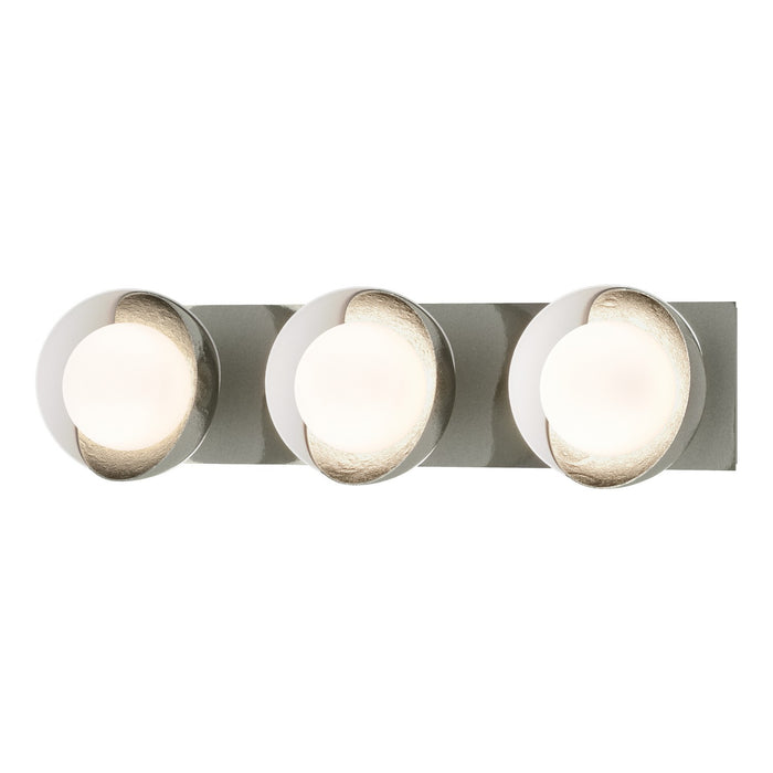 Hubbardton Forge 201378-SKT-85-02-GG0711 Three Light Wall Sconce, Sterling