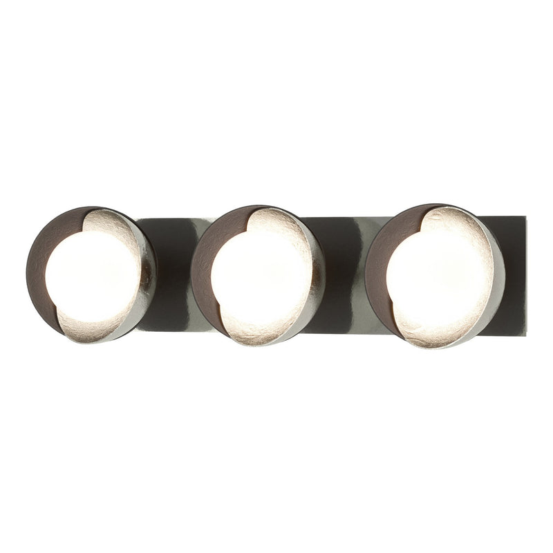Hubbardton Forge 201378-SKT-85-10-GG0711 Three Light Bath Sconce, Sterling