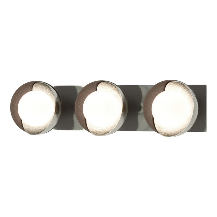 Hubbardton Forge 201378-SKT-85-14-GG0711 Three Light Bath Sconce, Sterling