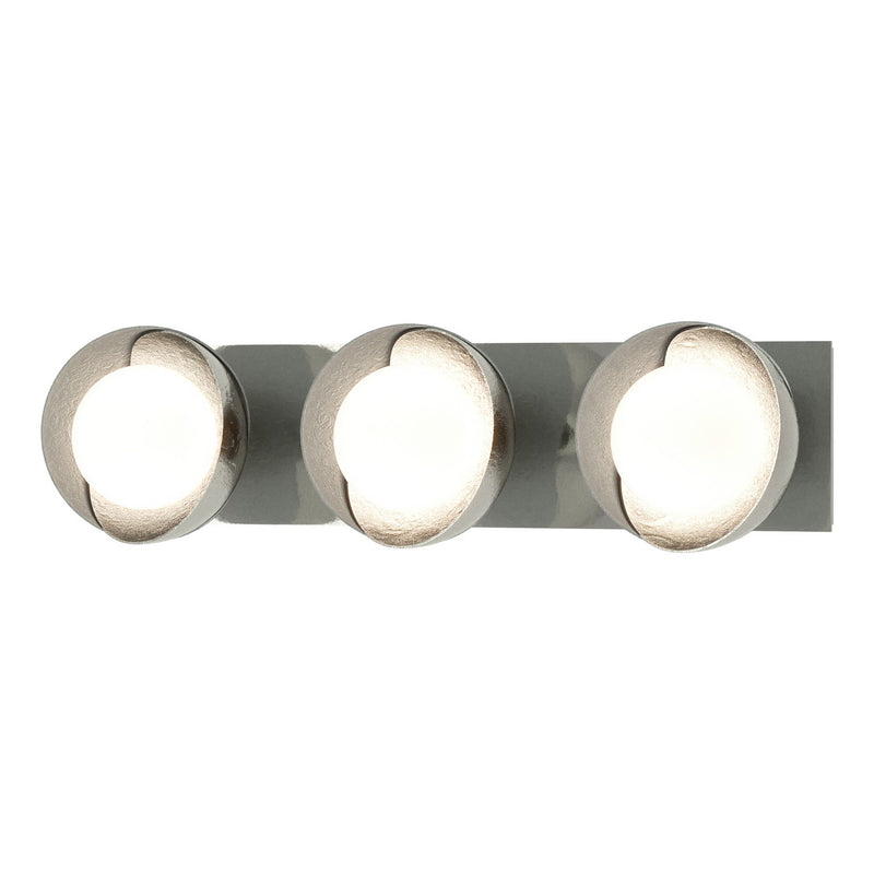 Hubbardton Forge 201378-SKT-85-82-GG0711 Three Light Bath Sconce, Sterling