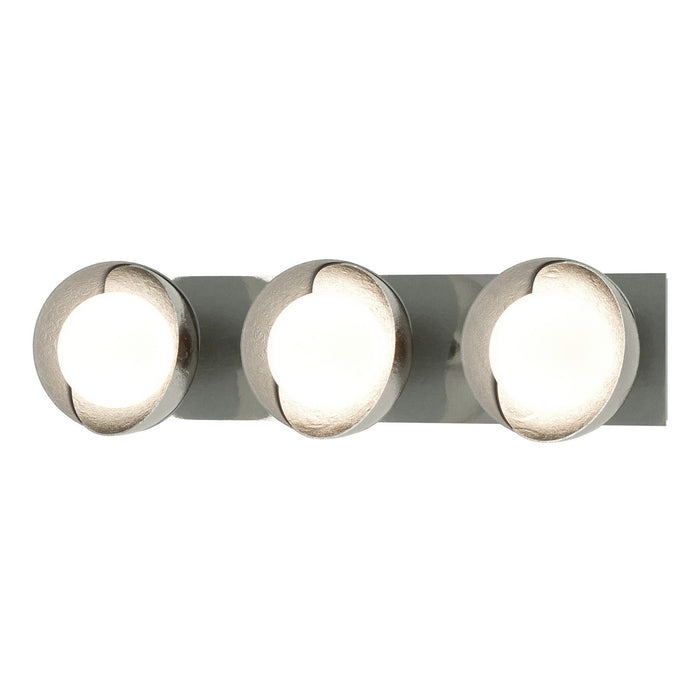 Hubbardton Forge 201378-SKT-85-82-GG0711 Three Light Bath Sconce, Sterling