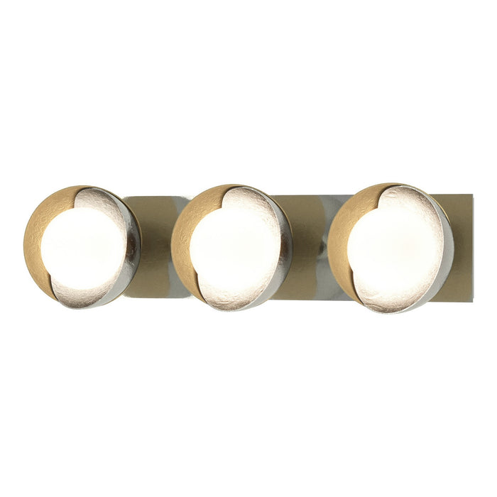 Hubbardton Forge 201378-SKT-85-86-GG0711 Three Light Bath Sconce, Sterling