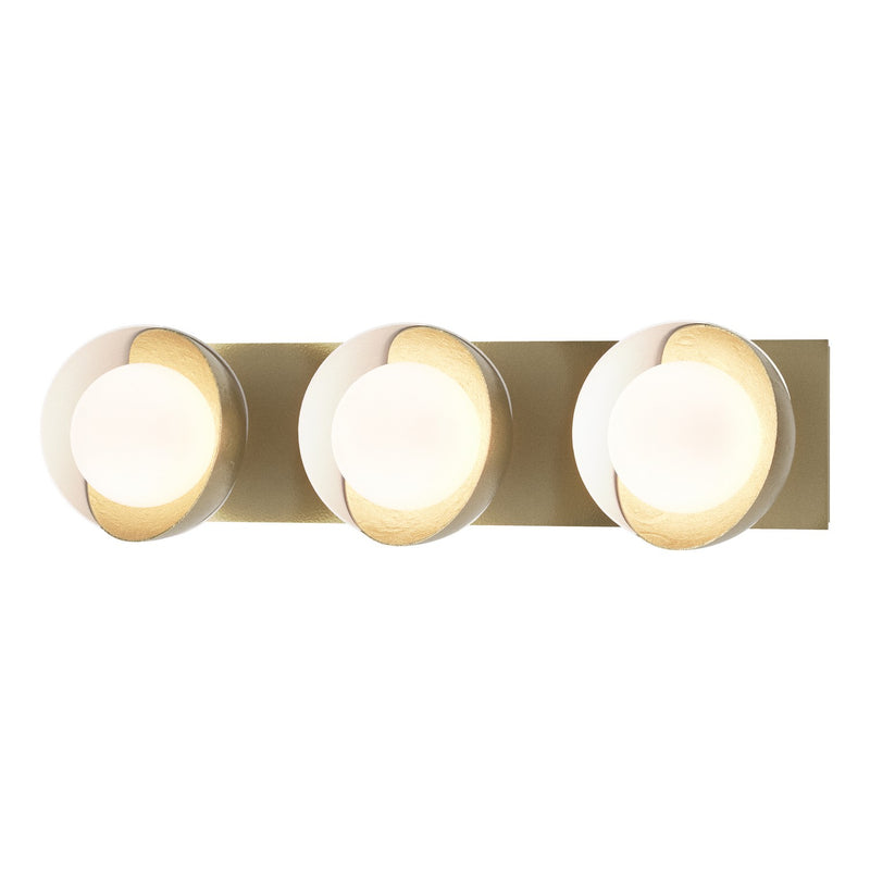 Hubbardton Forge 201378-SKT-86-02-GG0711 Three Light Wall Sconce, Modern Brass