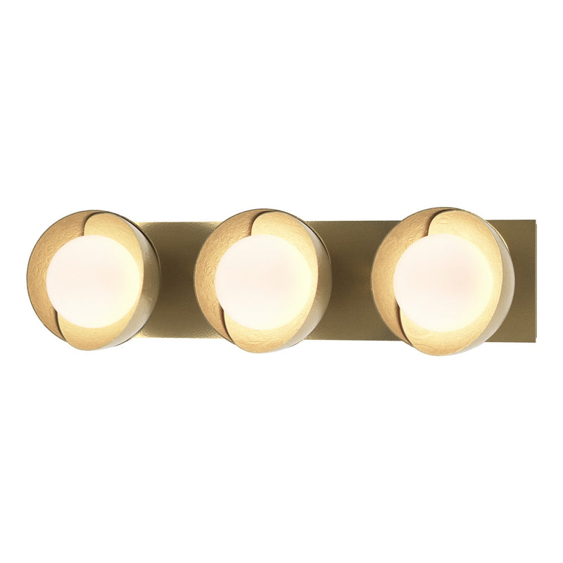 Hubbardton Forge 201378-SKT-86-86-GG0711 Three Light Bath Sconce, Modern Brass