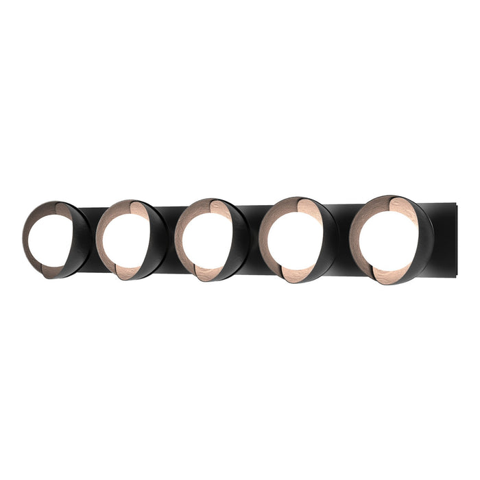 Hubbardton Forge 201379-SKT-10-10-GG0711 Five Light Bath Sconce, Black