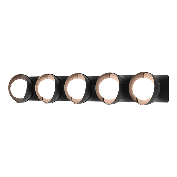 Hubbardton Forge 201379-SKT-10-14-GG0711 Five Light Bath Sconce, Black