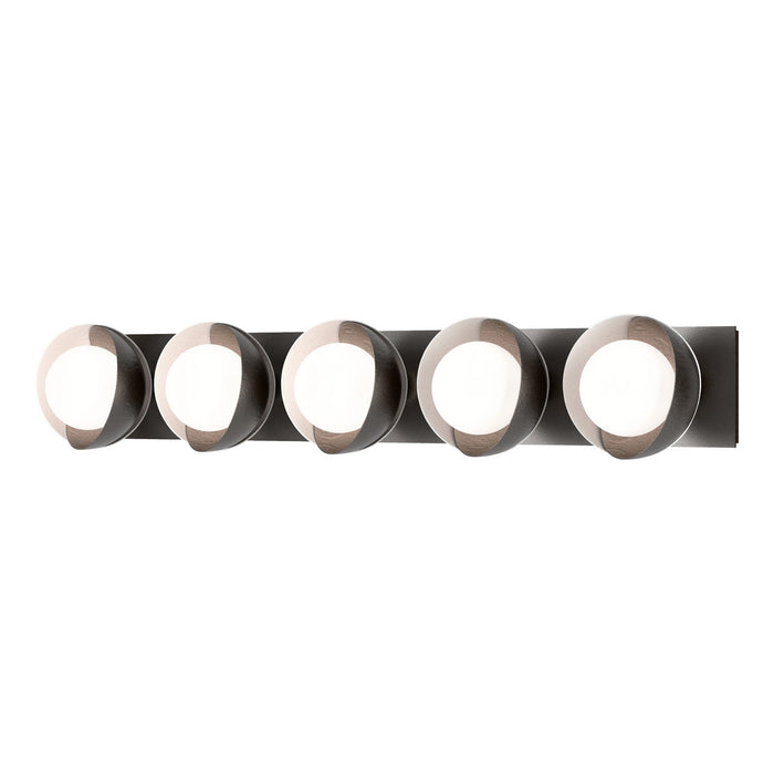 Hubbardton Forge 201379-SKT-14-02-GG0711 Five Light Wall Sconce, Oil Rubbed Bronze