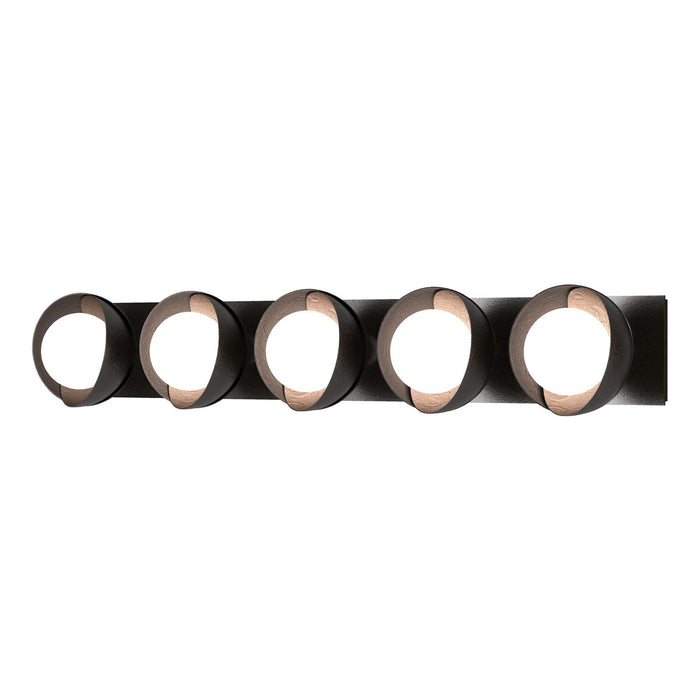 Hubbardton Forge 201379-SKT-14-10-GG0711 Five Light Bath Sconce, Oil Rubbed Bronze