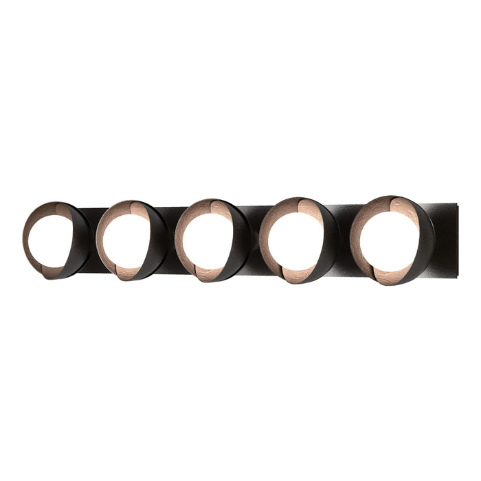 Hubbardton Forge 201379-SKT-14-14-GG0711 Five Light Bath Sconce, Oil Rubbed Bronze