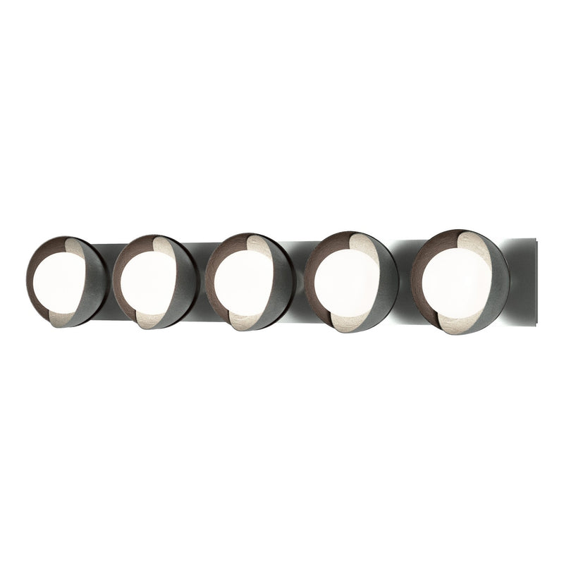 Hubbardton Forge 201379-SKT-82-14-GG0711 Five Light Bath Sconce, Vintage Platinum